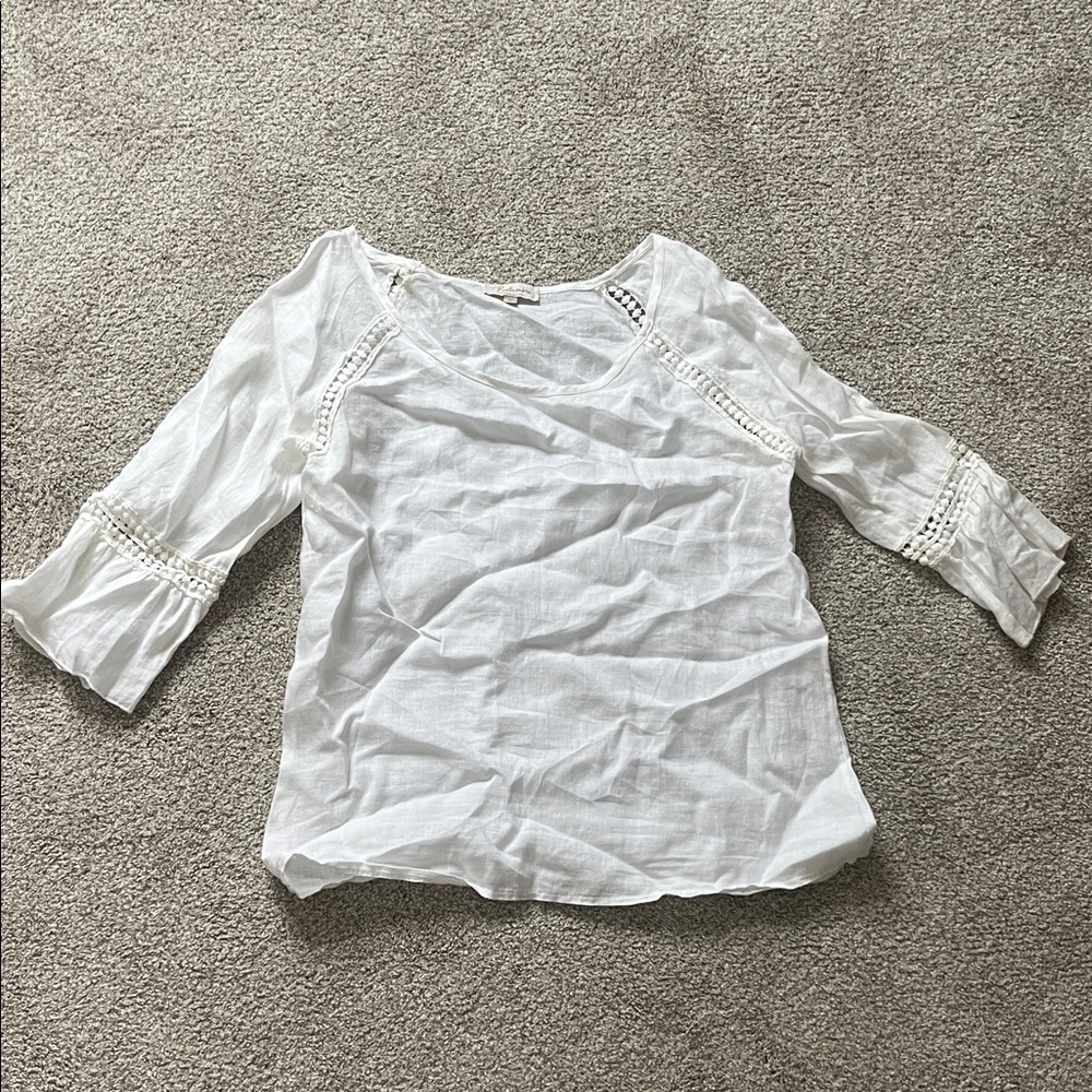 Chic White Blouse with Lace Detailing